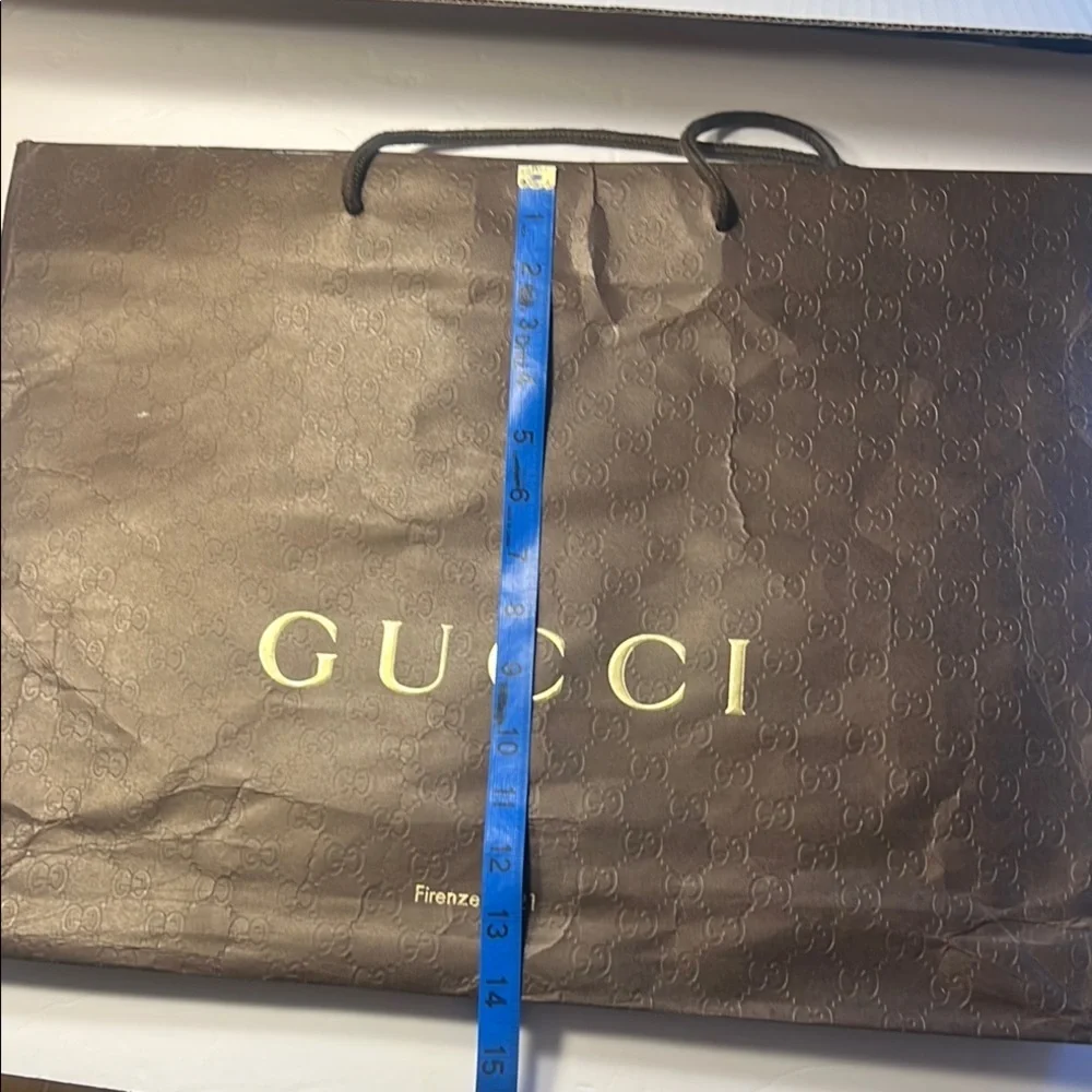 Gucci ⚜️ Brown Shopping Bag Brown and Gold Gear for Gifts Parties